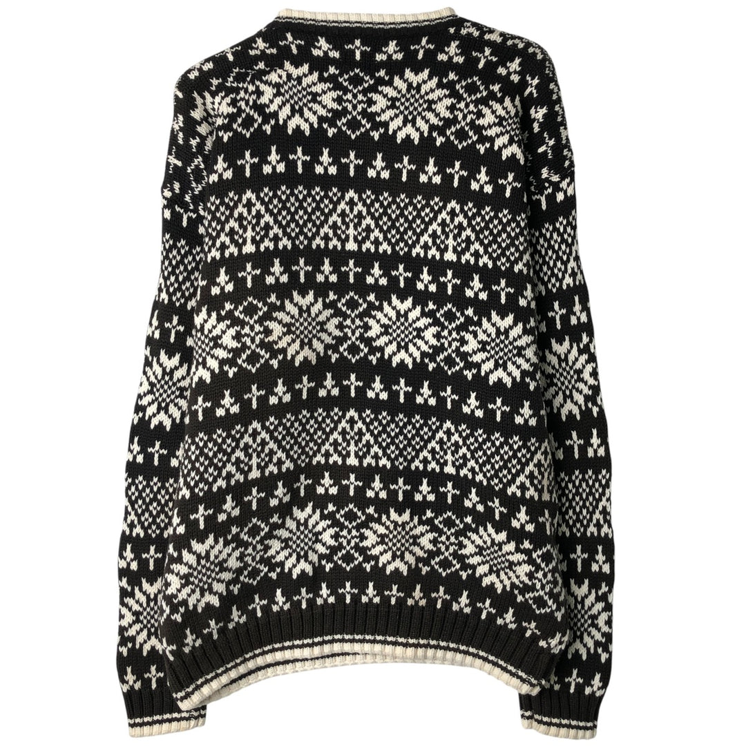 Vintage 90'S GAP Snow Pattern Cotton Knit Sweater, Men's Size L cotton black type Vintage Second Hand