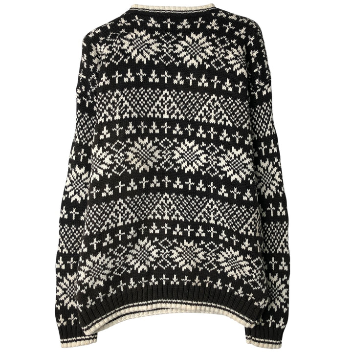 Vintage 90'S GAP Snow Pattern Cotton Knit Sweater, Men's Size L cotton black type Vintage Second Hand