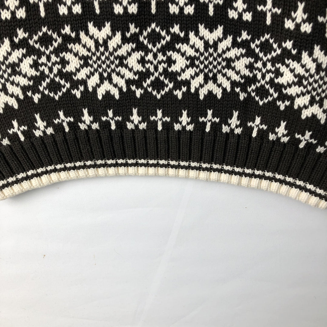 Vintage 90'S GAP Snow Pattern Cotton Knit Sweater, Men's Size L cotton black type Vintage Second Hand