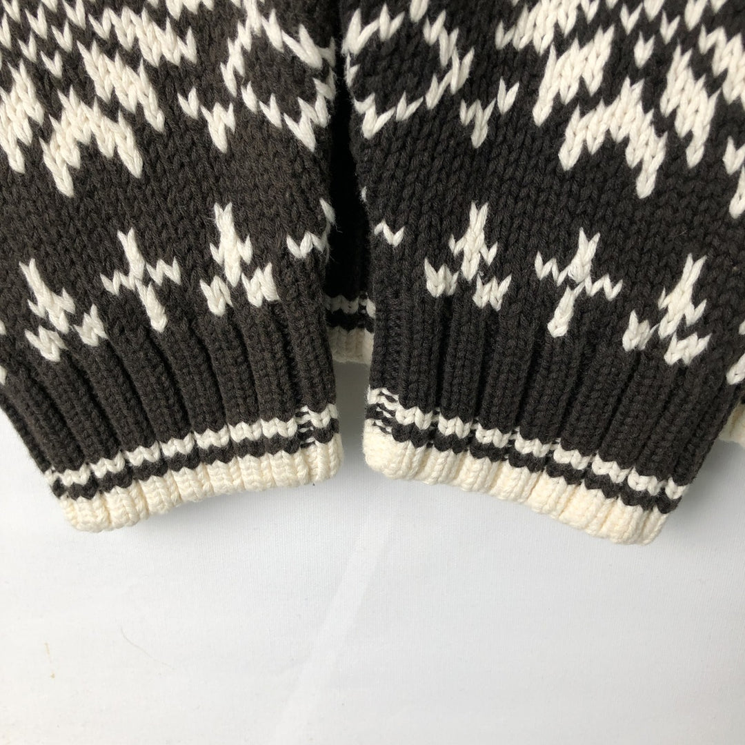 Vintage 90'S GAP Snow Pattern Cotton Knit Sweater, Men's Size L cotton black type Vintage Second Hand