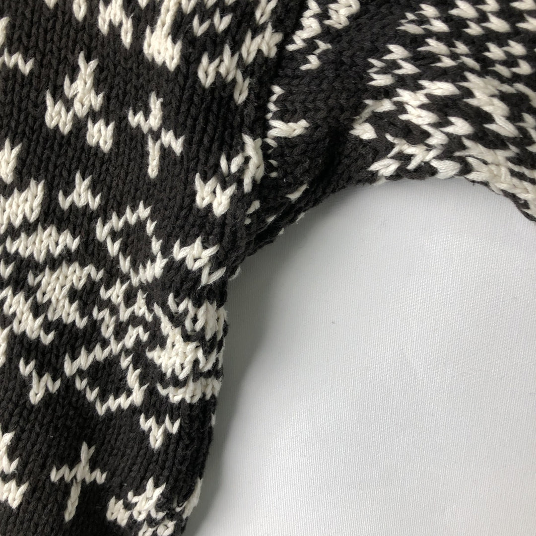 Vintage 90'S GAP Snow Pattern Cotton Knit Sweater, Men's Size L cotton black type Vintage Second Hand