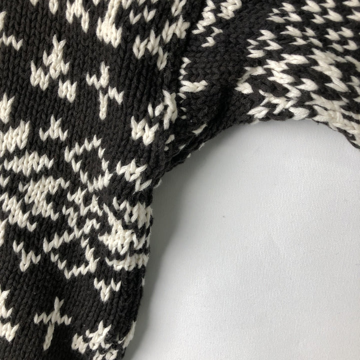 Vintage 90'S GAP Snow Pattern Cotton Knit Sweater, Men's Size L cotton black type Vintage Second Hand