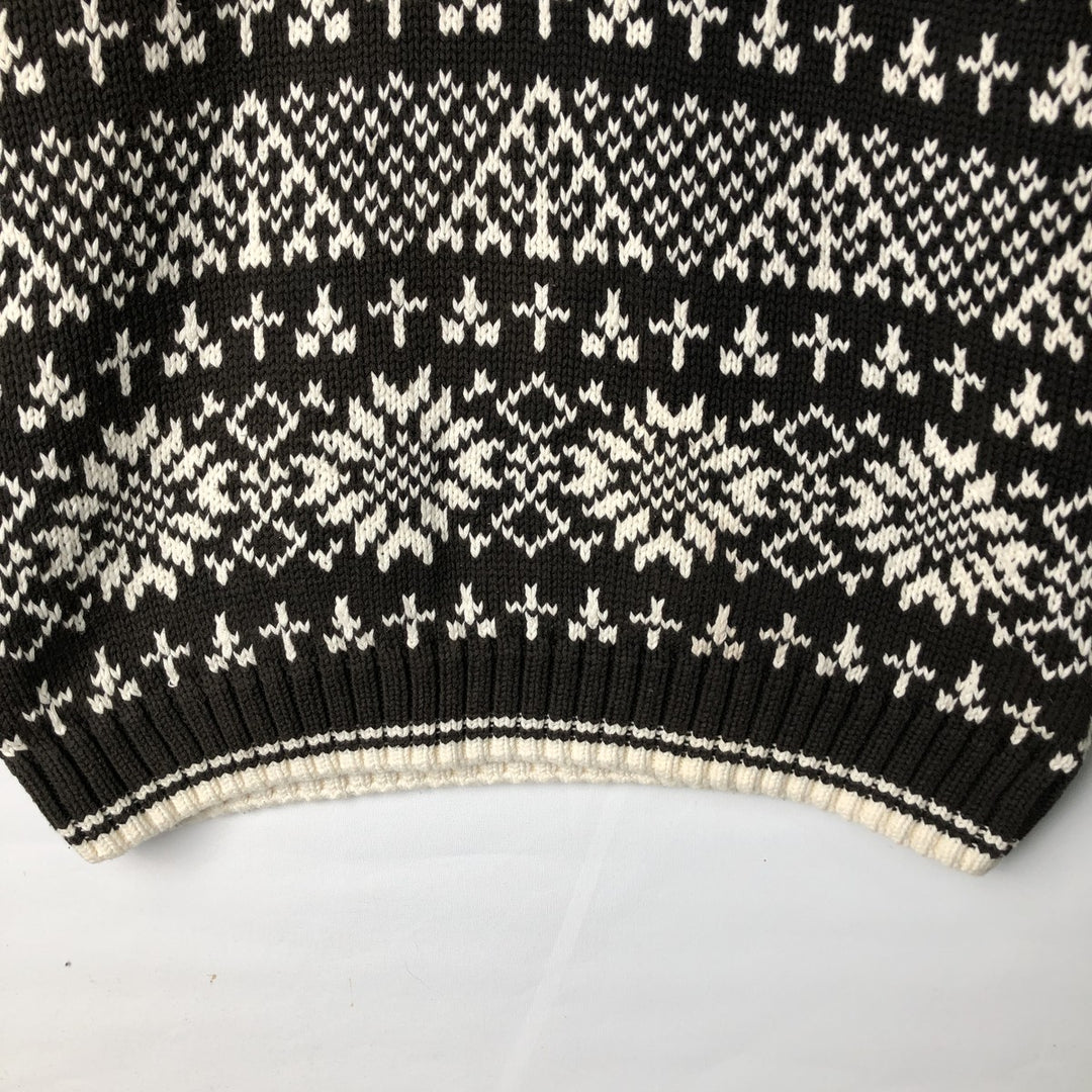 Vintage 90'S GAP Snow Pattern Cotton Knit Sweater, Men's Size L cotton black type Vintage Second Hand