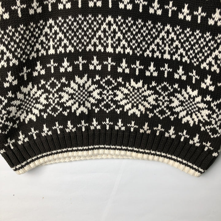 Vintage 90'S GAP Snow Pattern Cotton Knit Sweater, Men's Size L cotton black type Vintage Second Hand