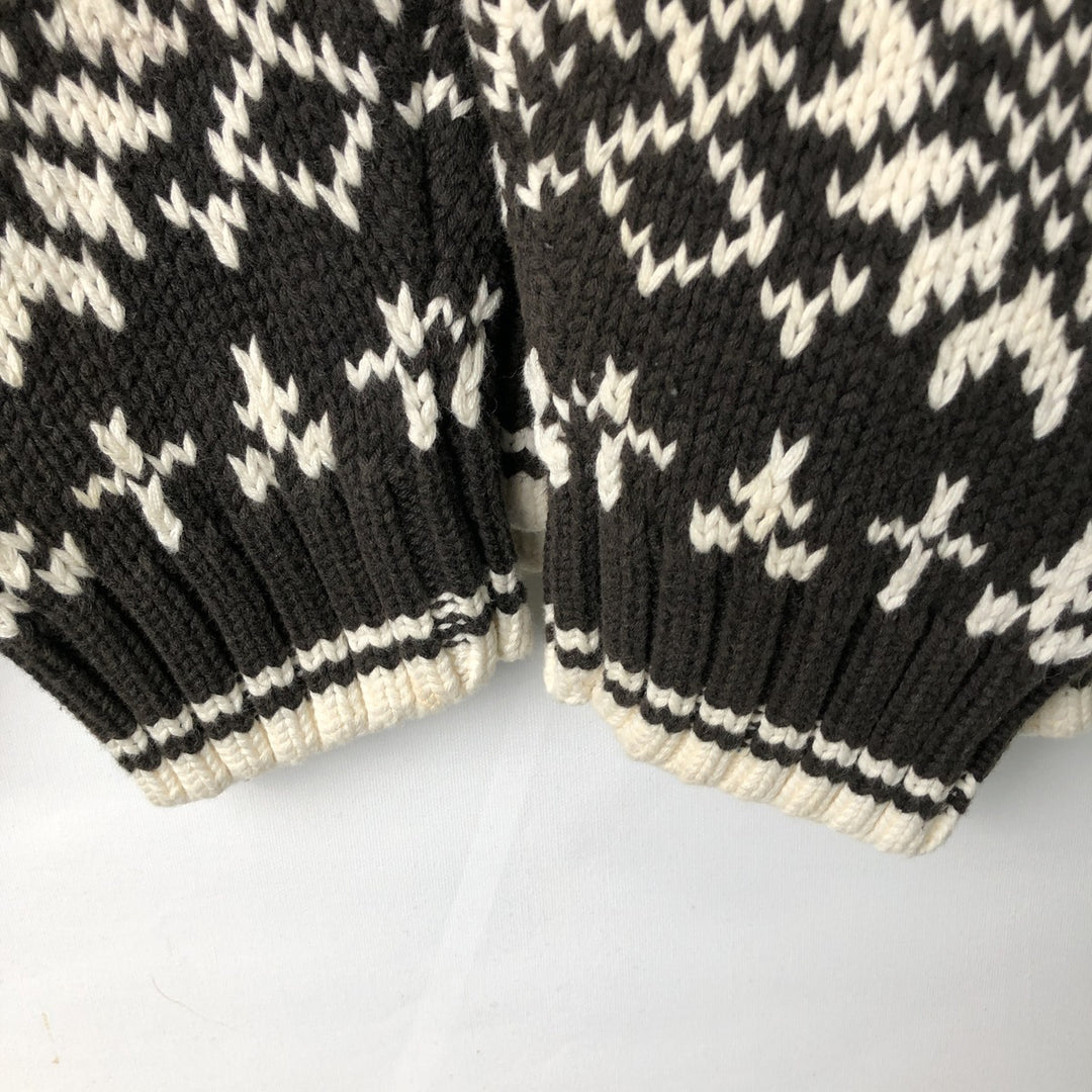 Vintage 90'S GAP Snow Pattern Cotton Knit Sweater, Men's Size L cotton black type Vintage Second Hand