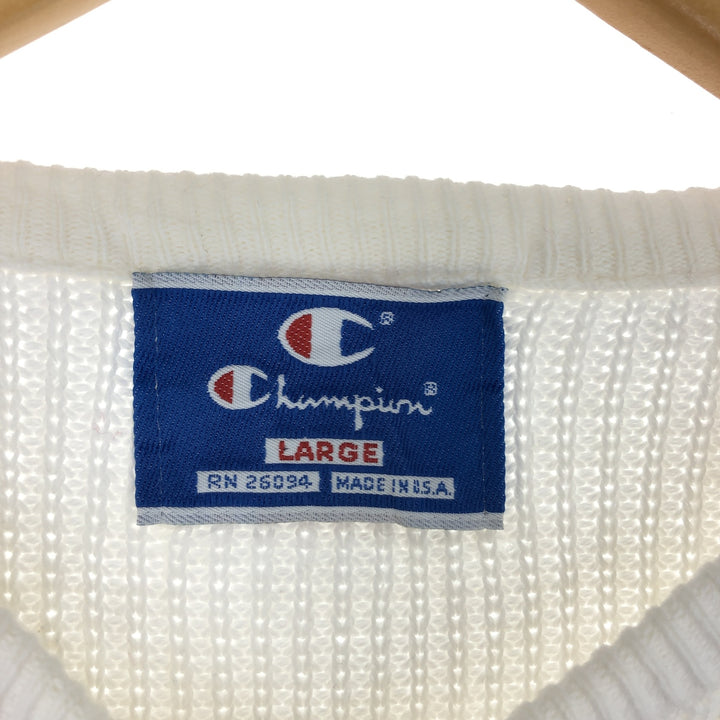 90'S Champion Ribbed Cotton Knit Sweater Made in USA Men's L Vintage /eaa399455