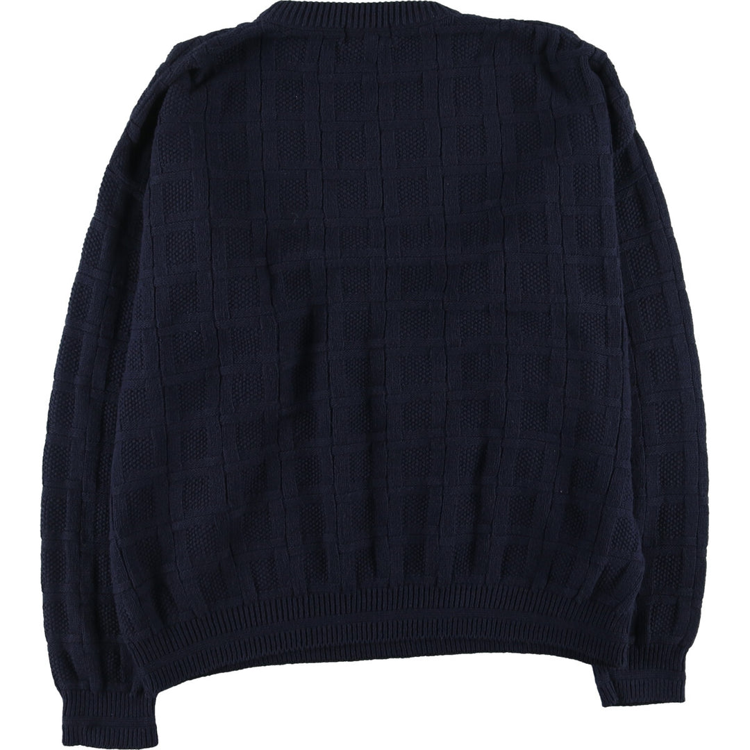 VAN HEUSEN cotton knit sweater, made in the USA, size M (men's size) cotton navy blue type Vintage Second Hand