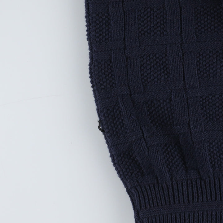 VAN HEUSEN cotton knit sweater, made in the USA, size M (men's size) cotton navy blue type Vintage Second Hand