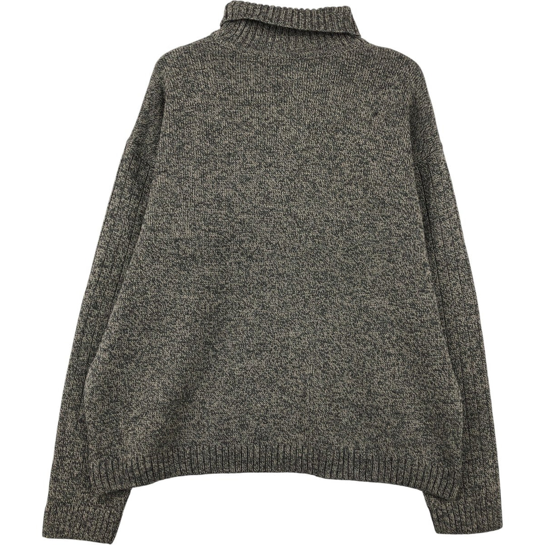 Lacoste Argyle Pattern Turtleneck Acrylic and Wool Knit Sweater, Men's Size L acrylic Khaki type brown Vintage Second Hand