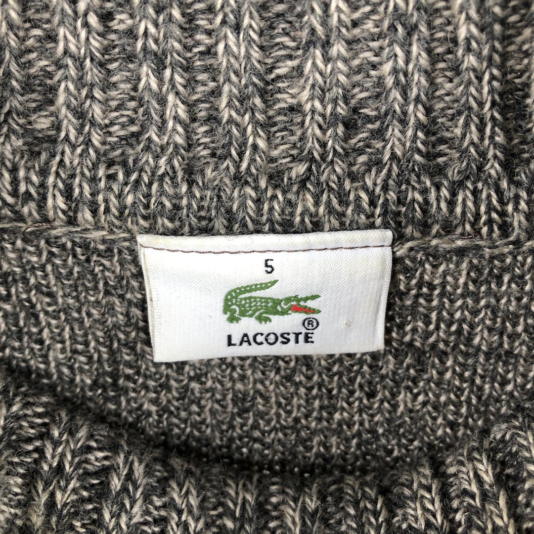 Lacoste Argyle Pattern Turtleneck Acrylic and Wool Knit Sweater, Men's Size L acrylic Khaki type brown Vintage Second Hand