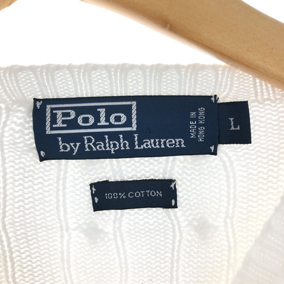 POLO by Ralph Lauren Cable Knit Cotton Sweater Men's L /eaa399480