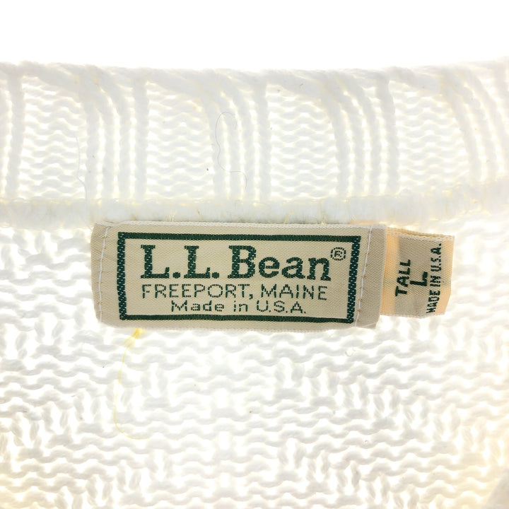 80'S LLBean Cotton Knit Sweater Made in USA Men's L Vintage /eaa399482