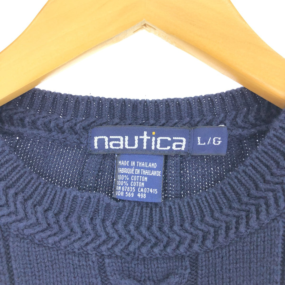 90'S NAUTICA Cotton Knit Sweater Men's L Vintage /eaa399485