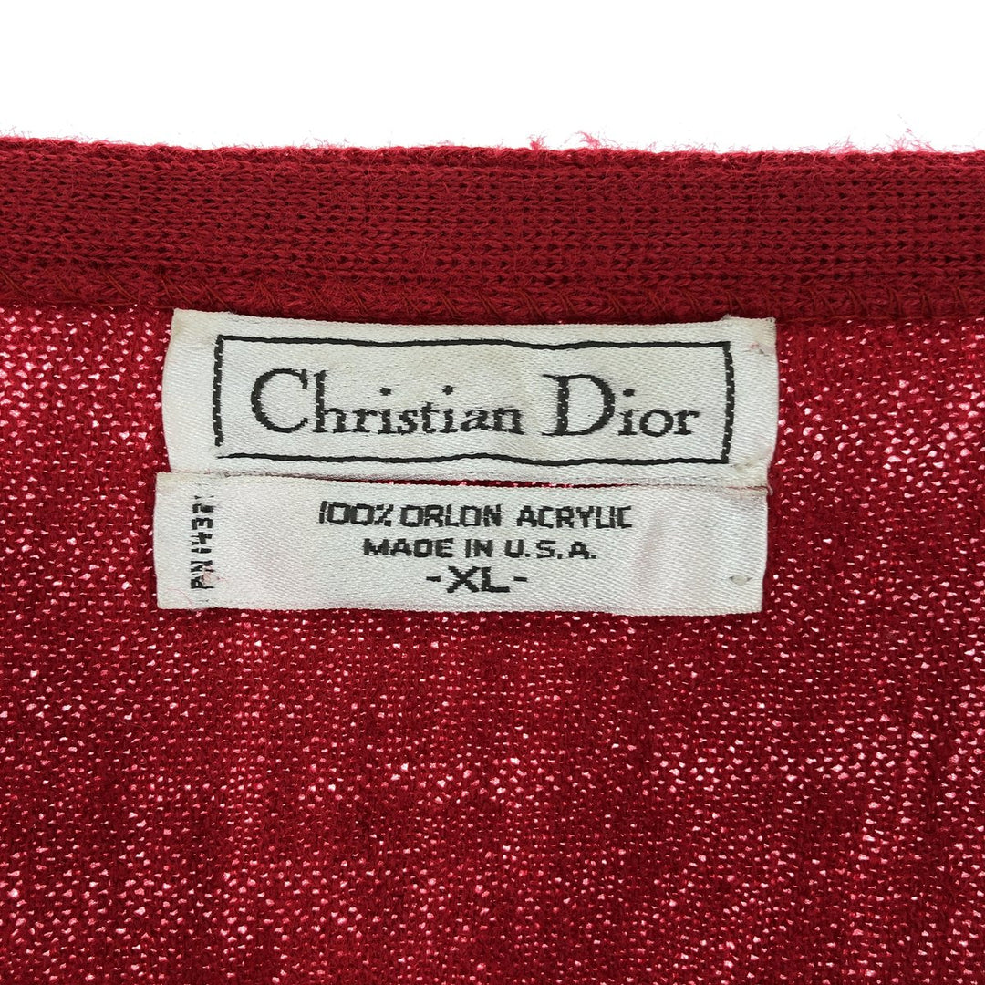 80'S Christian Dior Acrylic Knit Cardigan Made in USA Men's XL Vintage /eaa399527