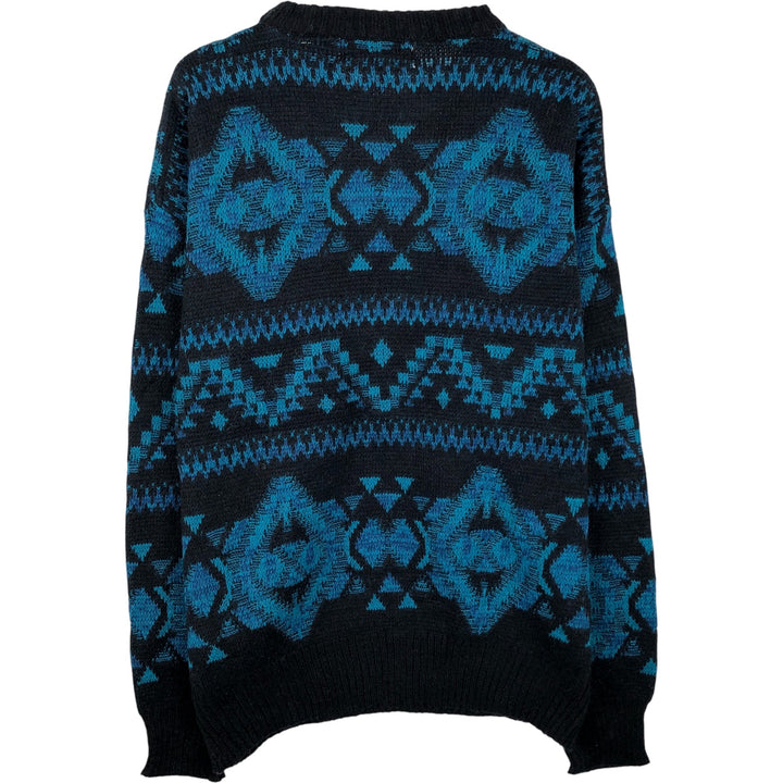 Method all-over print acrylic knit sweater, men's size M acrylic black type Vintage Second Hand