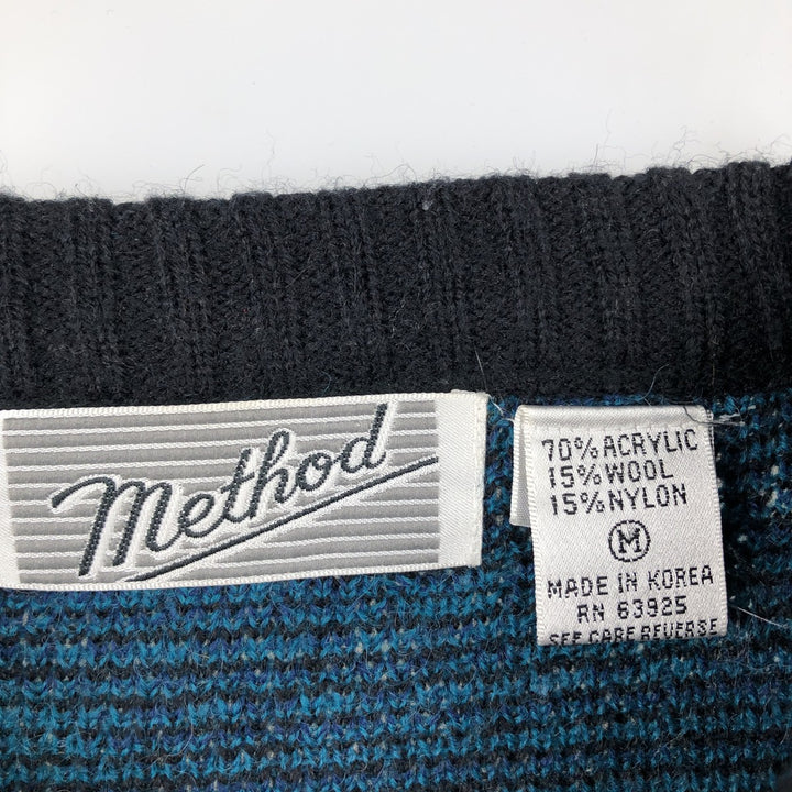 Method all-over print acrylic knit sweater, men's size M acrylic black type Vintage Second Hand