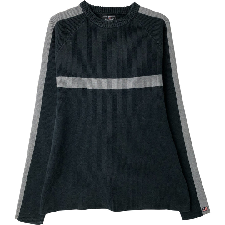 Ralph Lauren Polo Jeans Company cotton knit sweater, men's size M cotton black type Vintage Second Hand