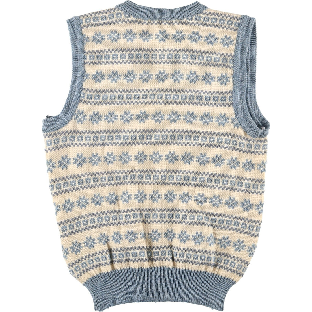 80'S LLBean Nordic Pattern V-neck wool knit vest, made in Norway, men's S, vintage /eaa399565