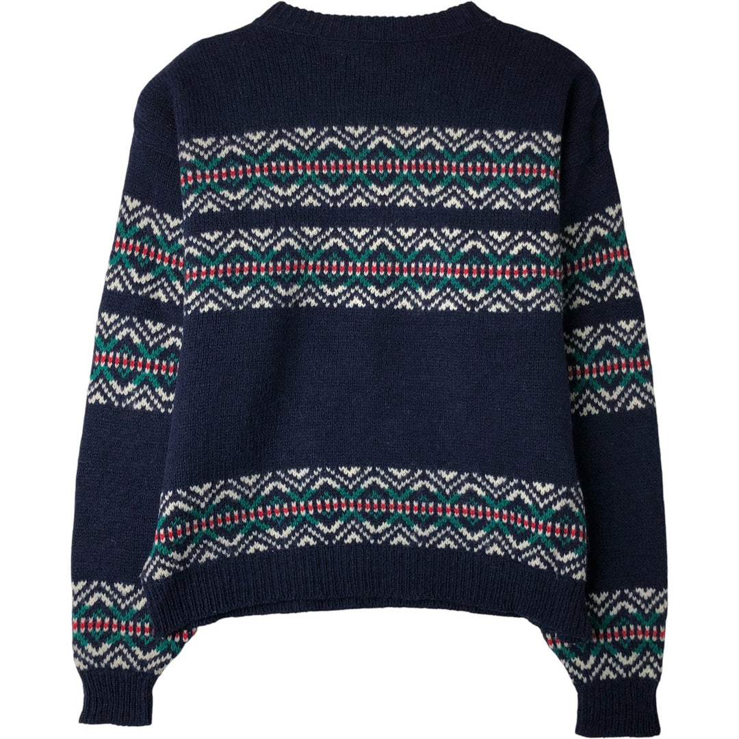 EMS All-Over Print Knit Sweater, Men's Size XL, Vintage unclear navy blue type Vintage Second Hand