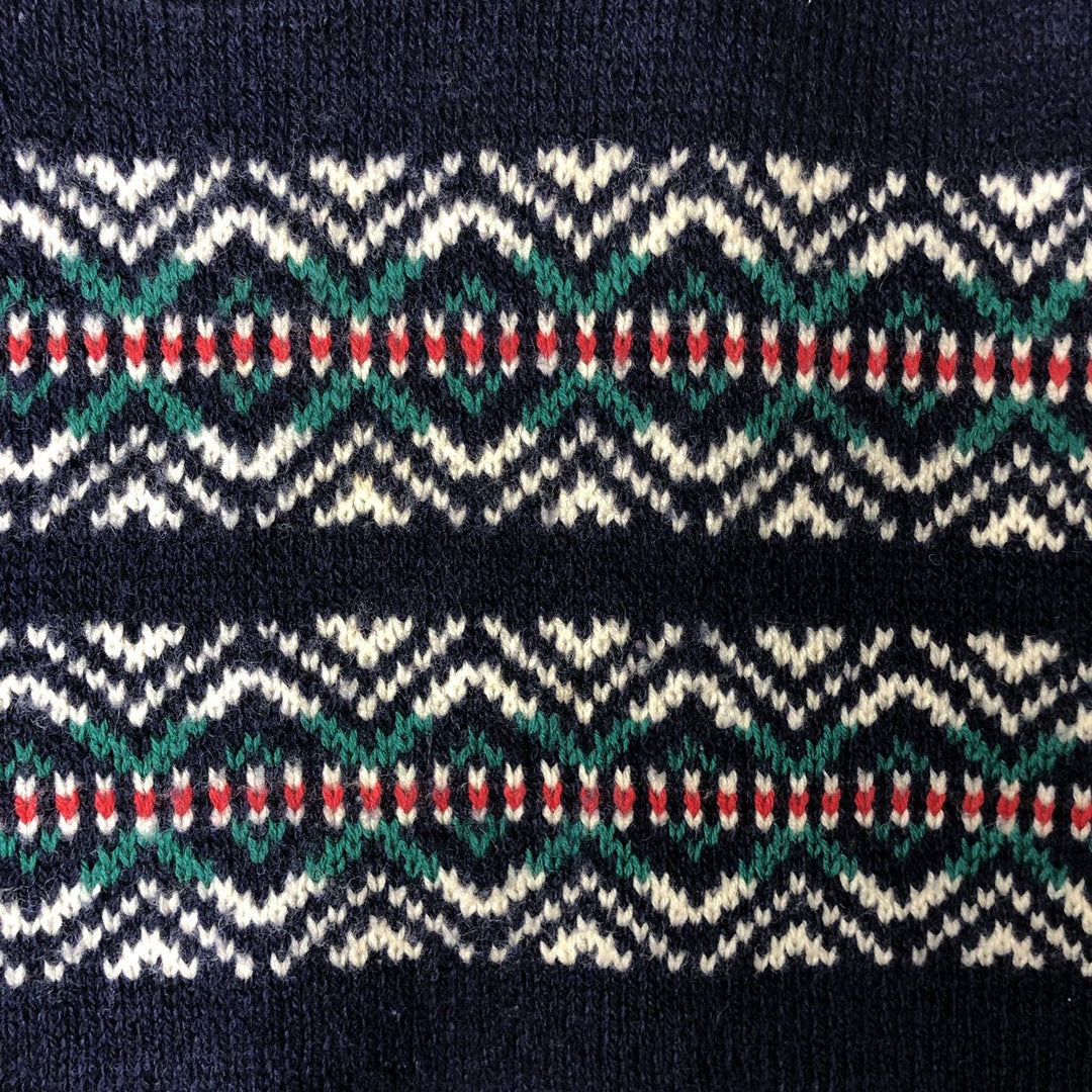 EMS All-Over Print Knit Sweater, Men's Size XL, Vintage unclear navy blue type Vintage Second Hand