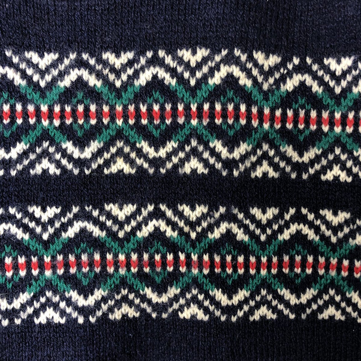 EMS All-Over Print Knit Sweater, Men's Size XL, Vintage unclear navy blue type Vintage Second Hand