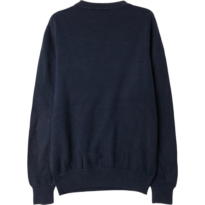 Lacoste LACOSTE LIVE acrylic knit sweater, men's size S cotton navy blue type Vintage Second Hand