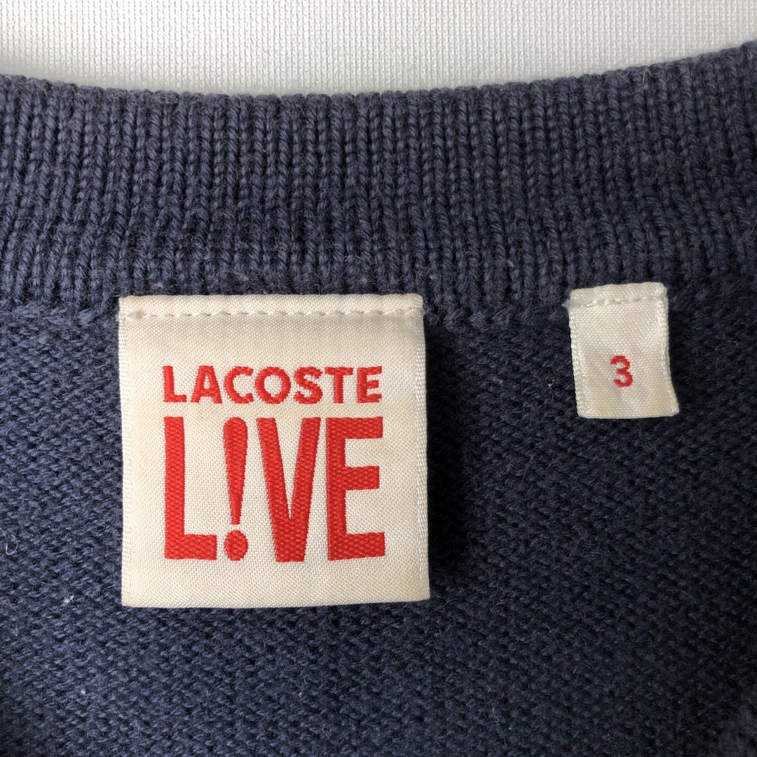 Lacoste LACOSTE LIVE acrylic knit sweater, men's size S cotton navy blue type Vintage Second Hand
