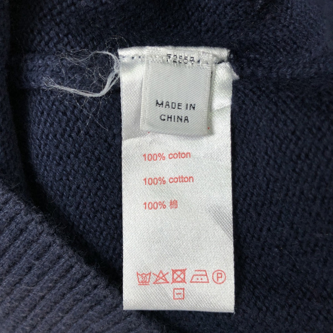 Lacoste LACOSTE LIVE acrylic knit sweater, men's size S cotton navy blue type Vintage Second Hand