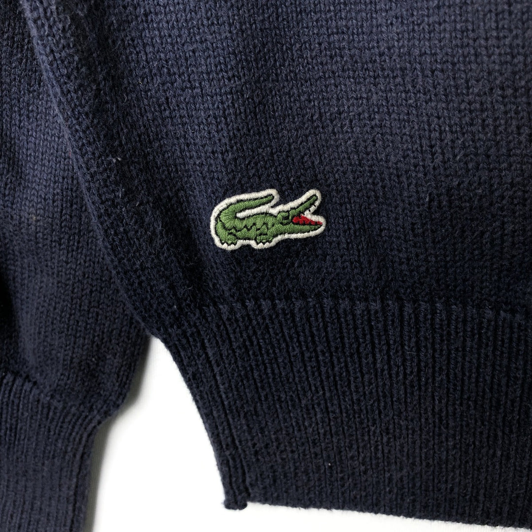 Lacoste LACOSTE LIVE acrylic knit sweater, men's size S cotton navy blue type Vintage Second Hand