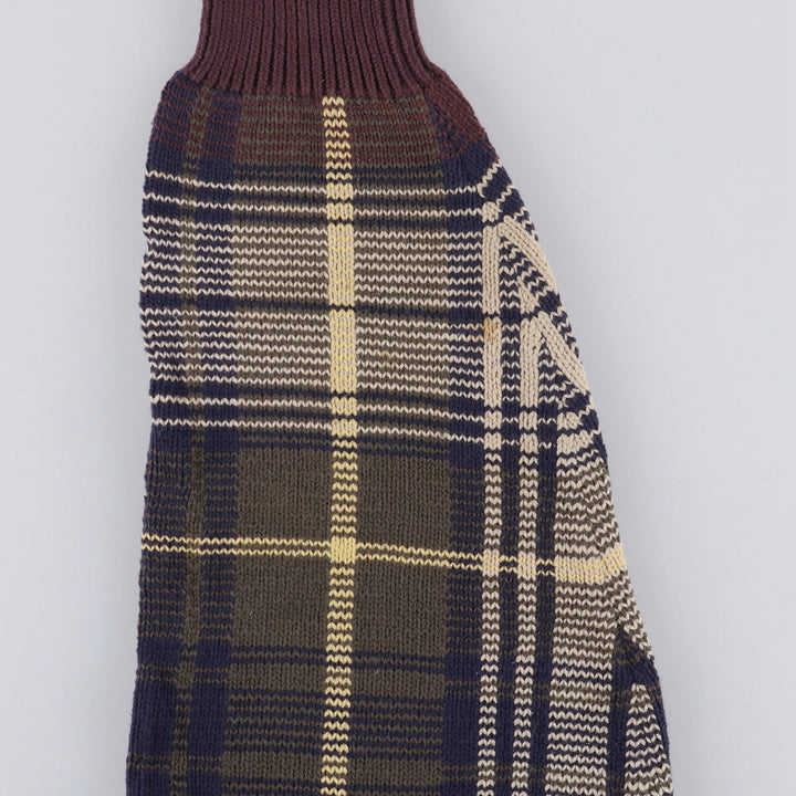 90'S Vintage Nautica Check Pattern Cotton Knit Sweater, Men's XL cotton Beige type Vintage Second Hand