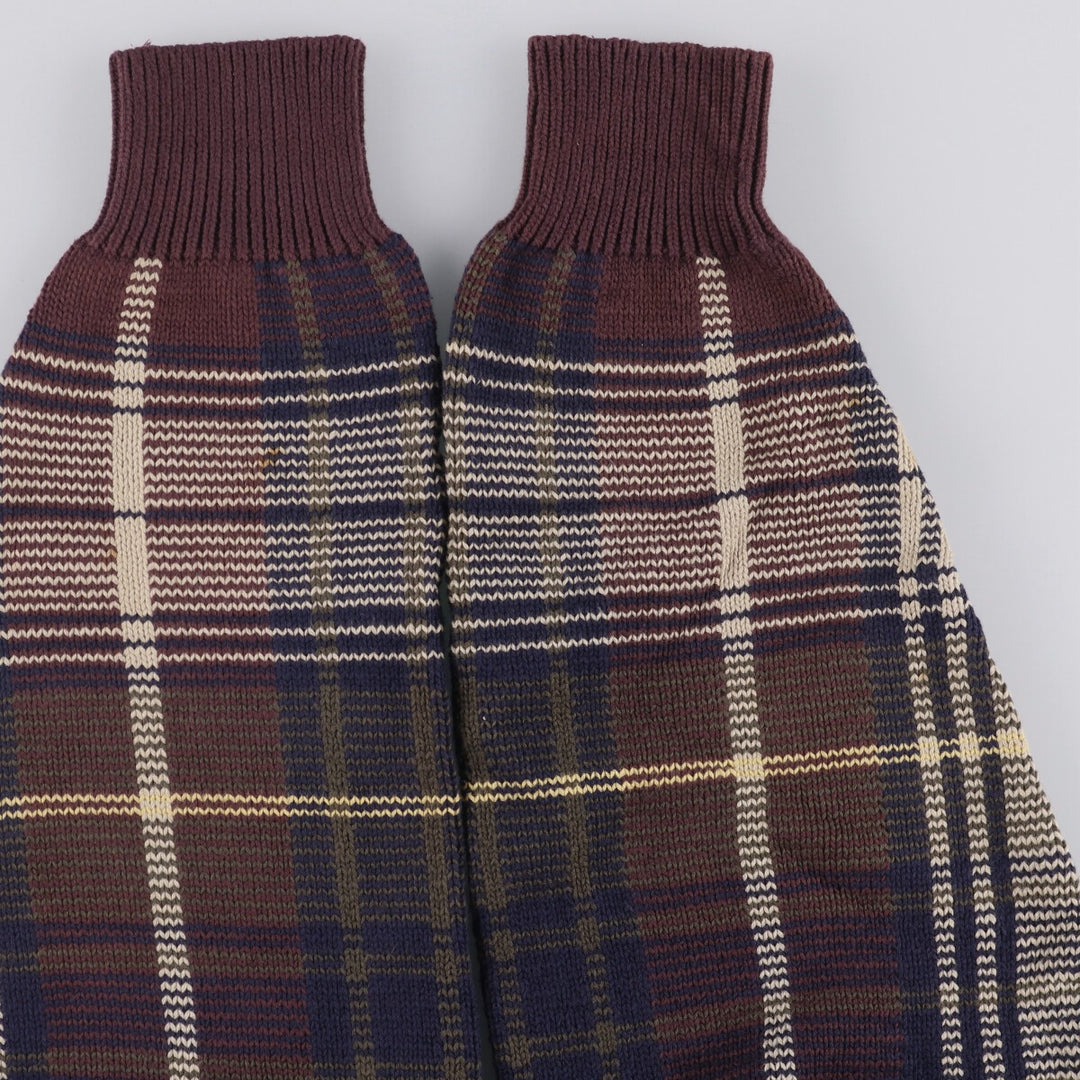 90'S Vintage Nautica Check Pattern Cotton Knit Sweater, Men's XL cotton Beige type Vintage Second Hand