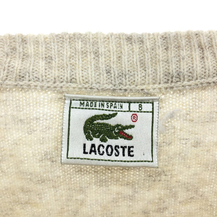 80s-90'S Lacoste Acrylic Knit Sweater Made in Spain Size 8 Men's XXL Long Sleeve Vintage /eaa399644