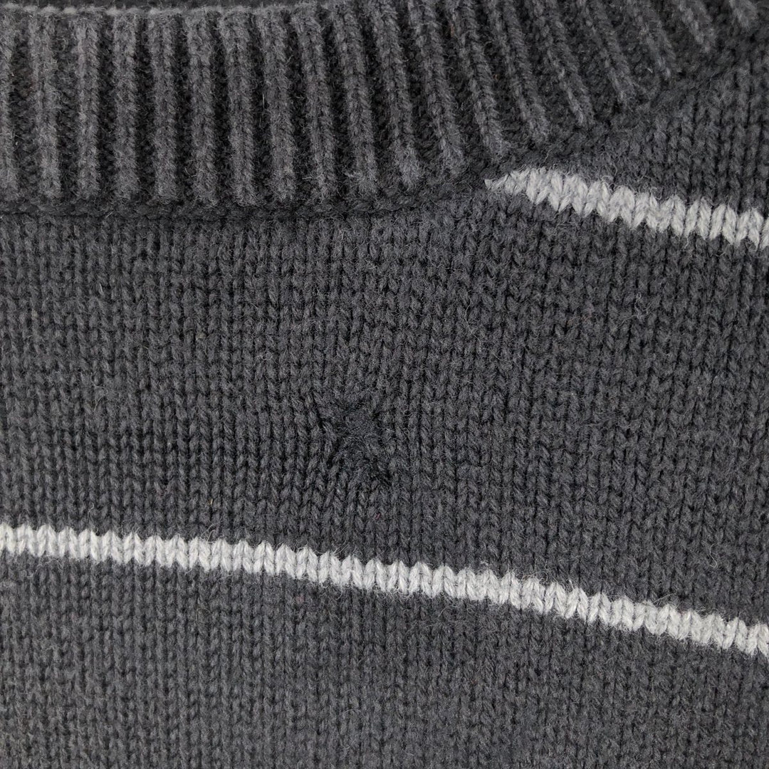 NAUTICA Striped Pattern Cotton Knit Sweater, Men's Size M cotton black type Vintage Second Hand