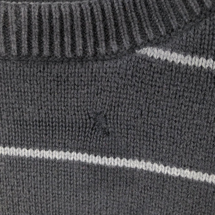 NAUTICA Striped Pattern Cotton Knit Sweater, Men's Size M cotton black type Vintage Second Hand