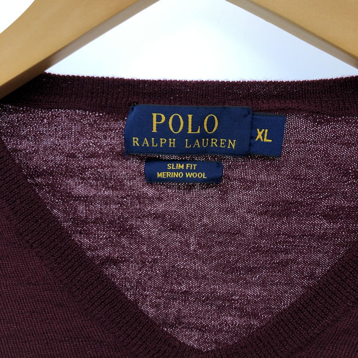 Ralph Lauren POLO by Ralph Lauren V-neck merino wool knit sweater Men's L /eaa399698