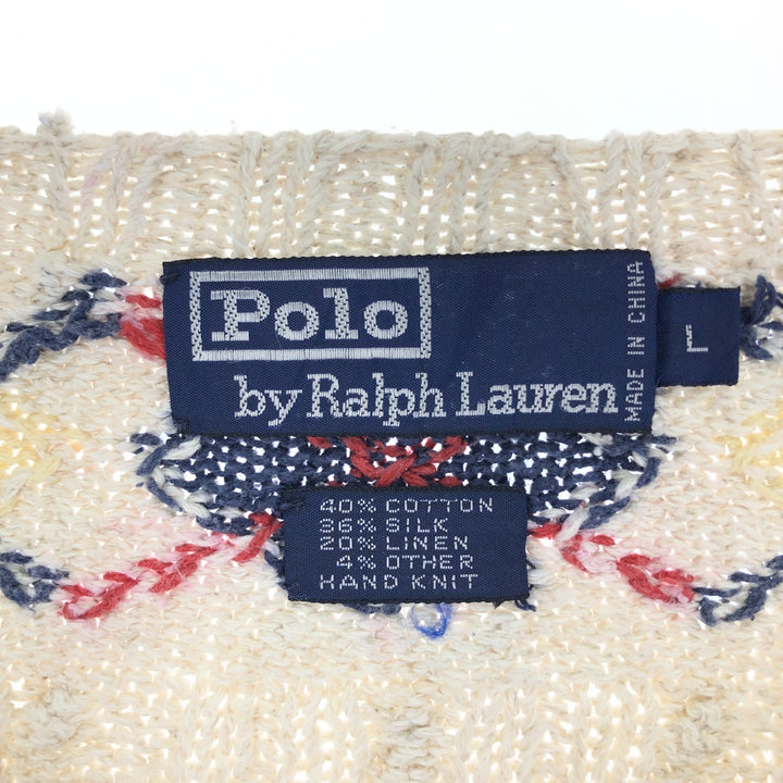 Ralph Lauren POLO by Ralph Lauren Cable Knit Cotton x Silk Knit Sweater Men's L /eaa399714