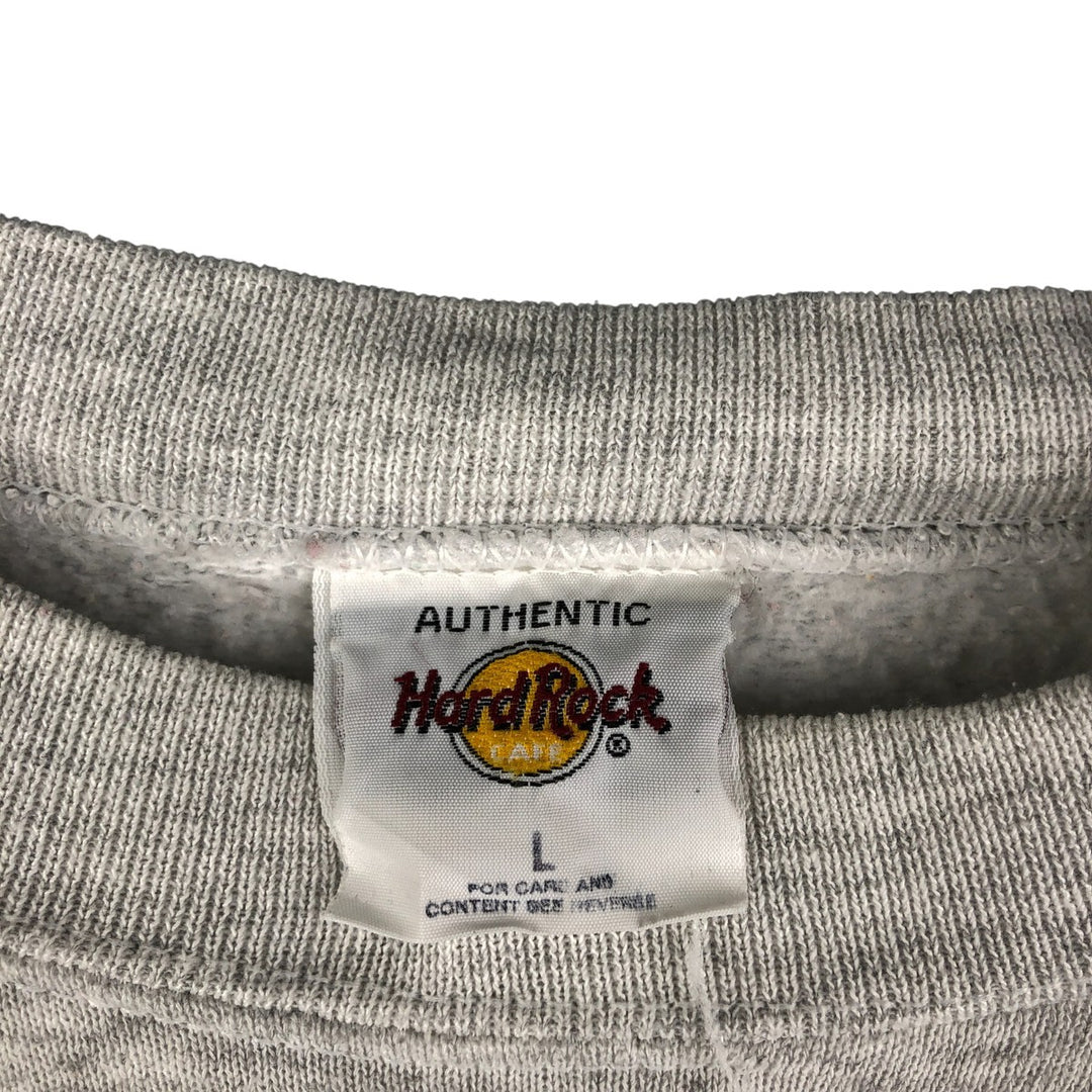 HARD ROCK CAFE Advertising Sweatshirt, Men's Size L cotton white type Vintage Second Hand