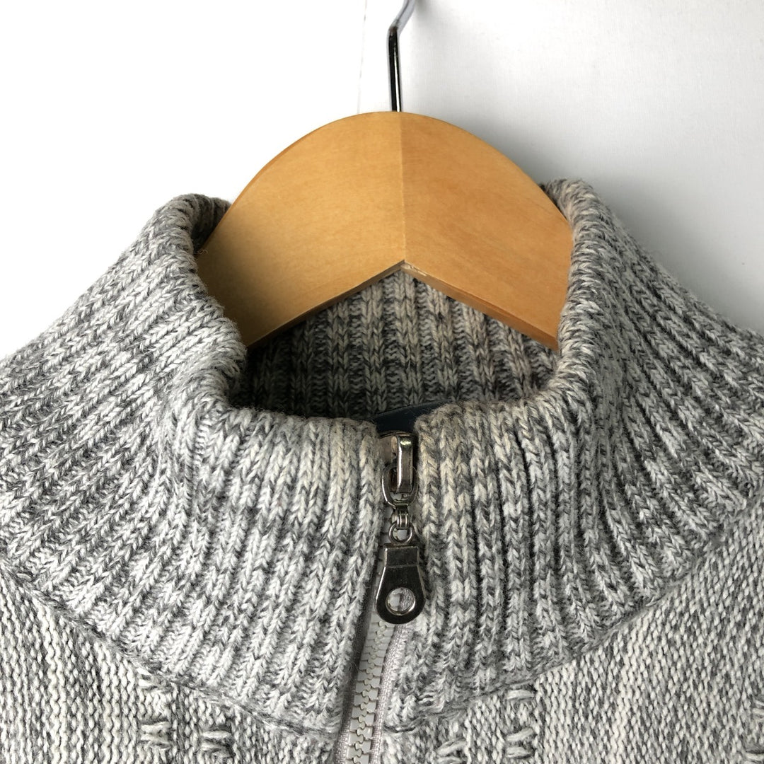 HERRMAN Stripe Pattern Driver's Knit Sweater, Men's XL acrylic unbleached Vintage Second Hand