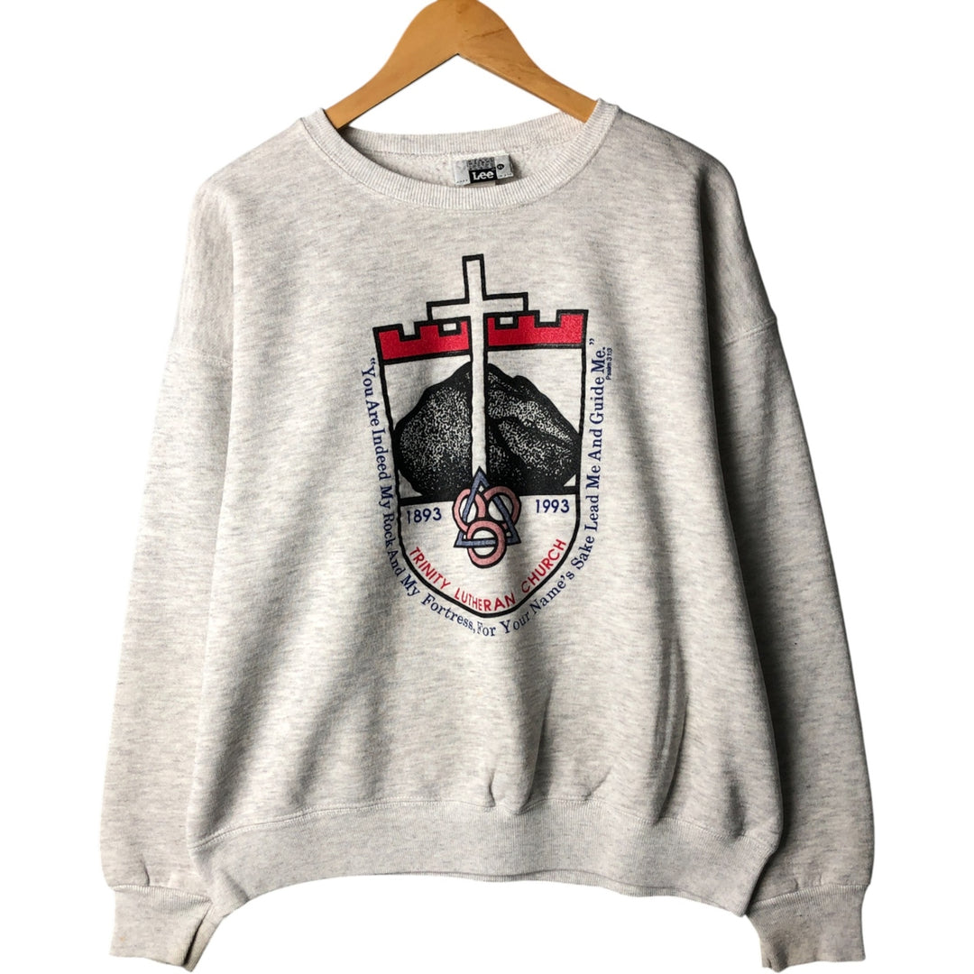 Vintage 90'S Lee printed sweatshirt, made in the USA, men's size XL cotton gray type Vintage Second Hand