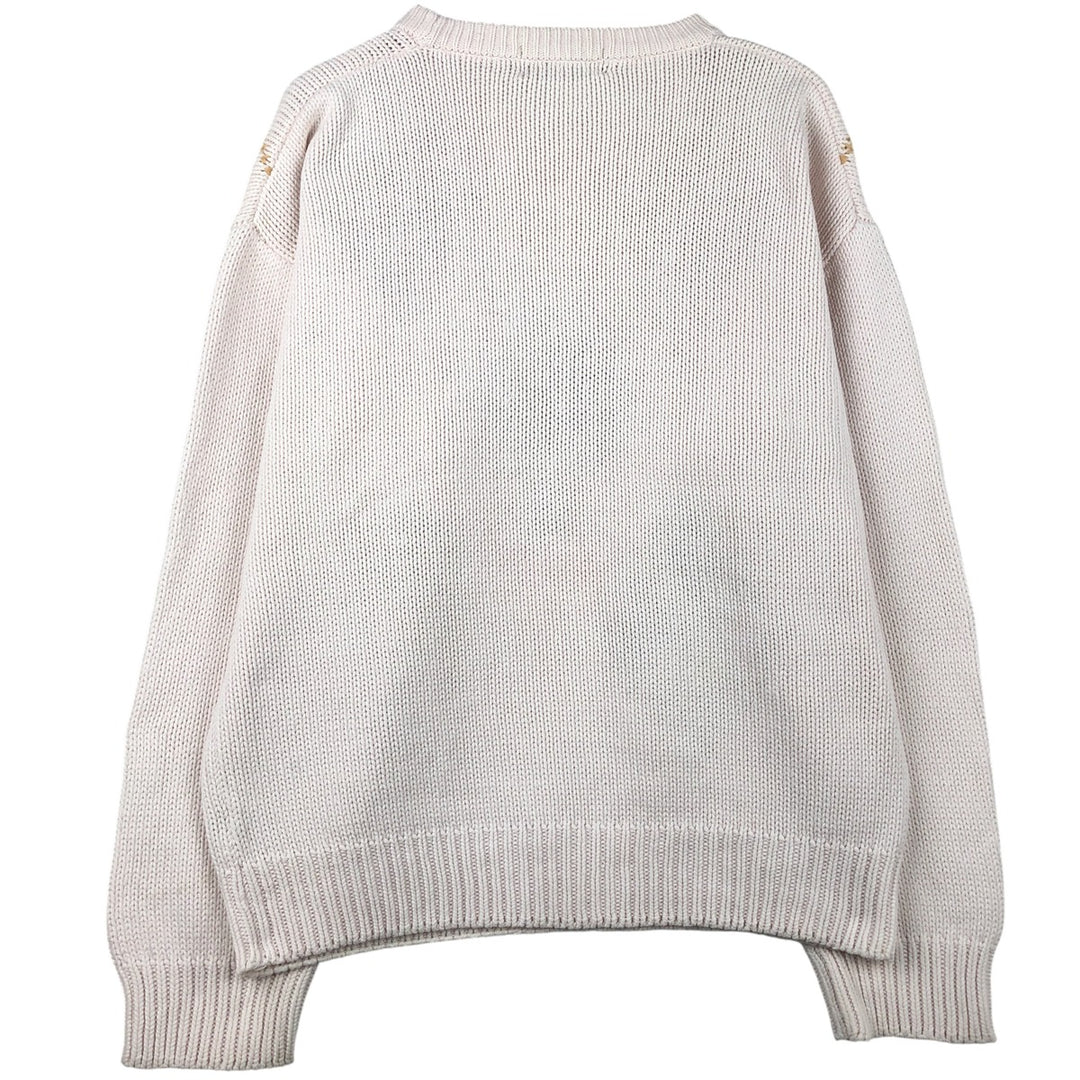 Vintage 80s-90'S Eddie Bauer Argyle Pattern Cotton Knit Sweater, Men's Size L cotton white type Vintage Second Hand