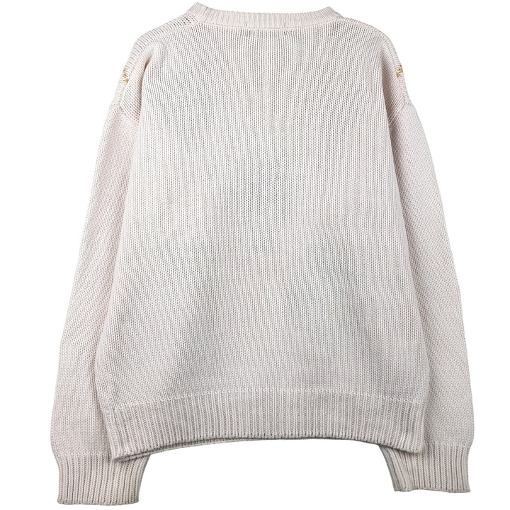 Vintage 80s-90'S Eddie Bauer Argyle Pattern Cotton Knit Sweater, Men's Size L cotton white type Vintage Second Hand