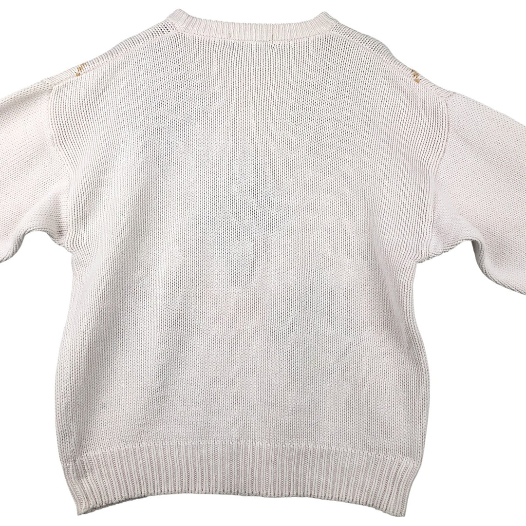 Vintage 80s-90'S Eddie Bauer Argyle Pattern Cotton Knit Sweater, Men's Size L cotton white type Vintage Second Hand