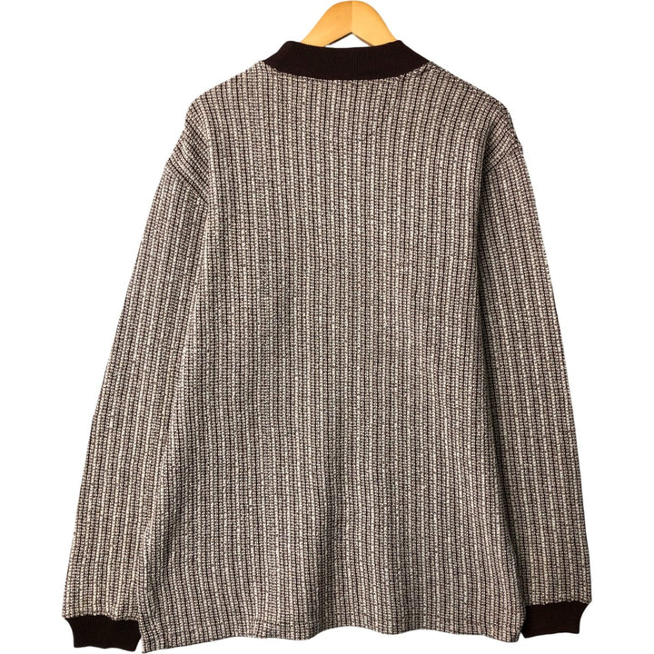 Vintage 90'S Guess Jeans all-over print cotton knit sweater, Made in USA, Men's size L cotton brown type Vintage Second Hand