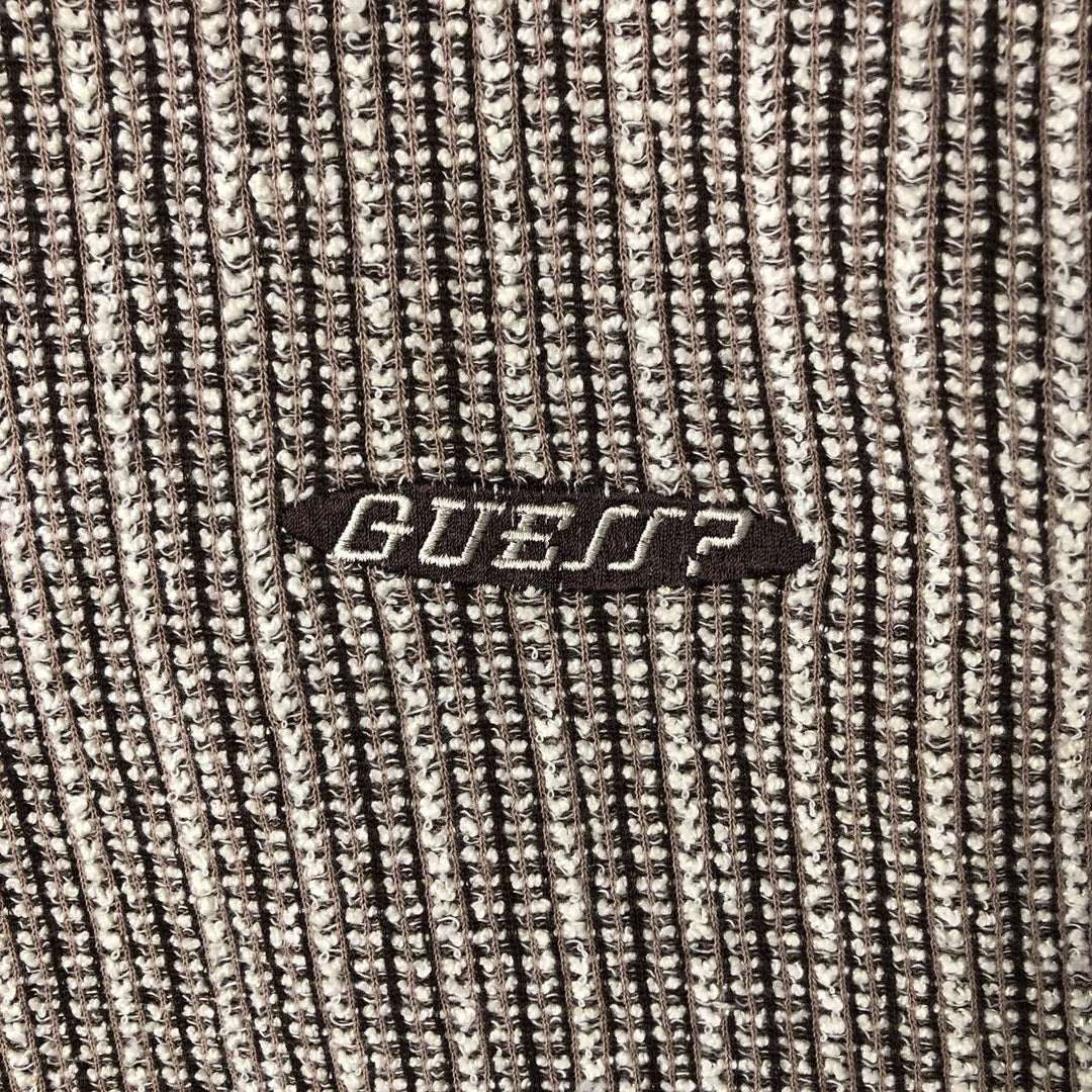 Vintage 90'S Guess Jeans all-over print cotton knit sweater, Made in USA, Men's size L cotton brown type Vintage Second Hand