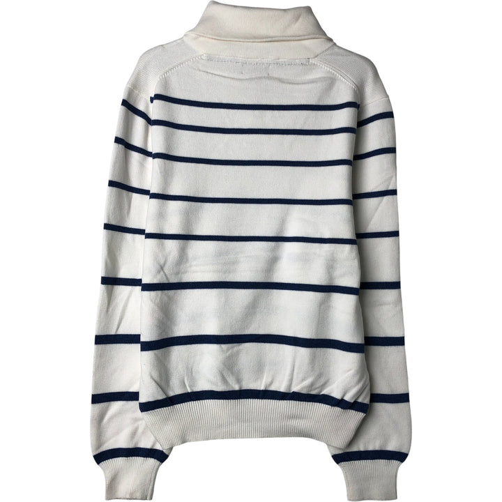 Brooks Brothers 346 Striped Shawl Collar Cotton Knit Sweater, Men's Size Medium cotton white type Vintage Second Hand