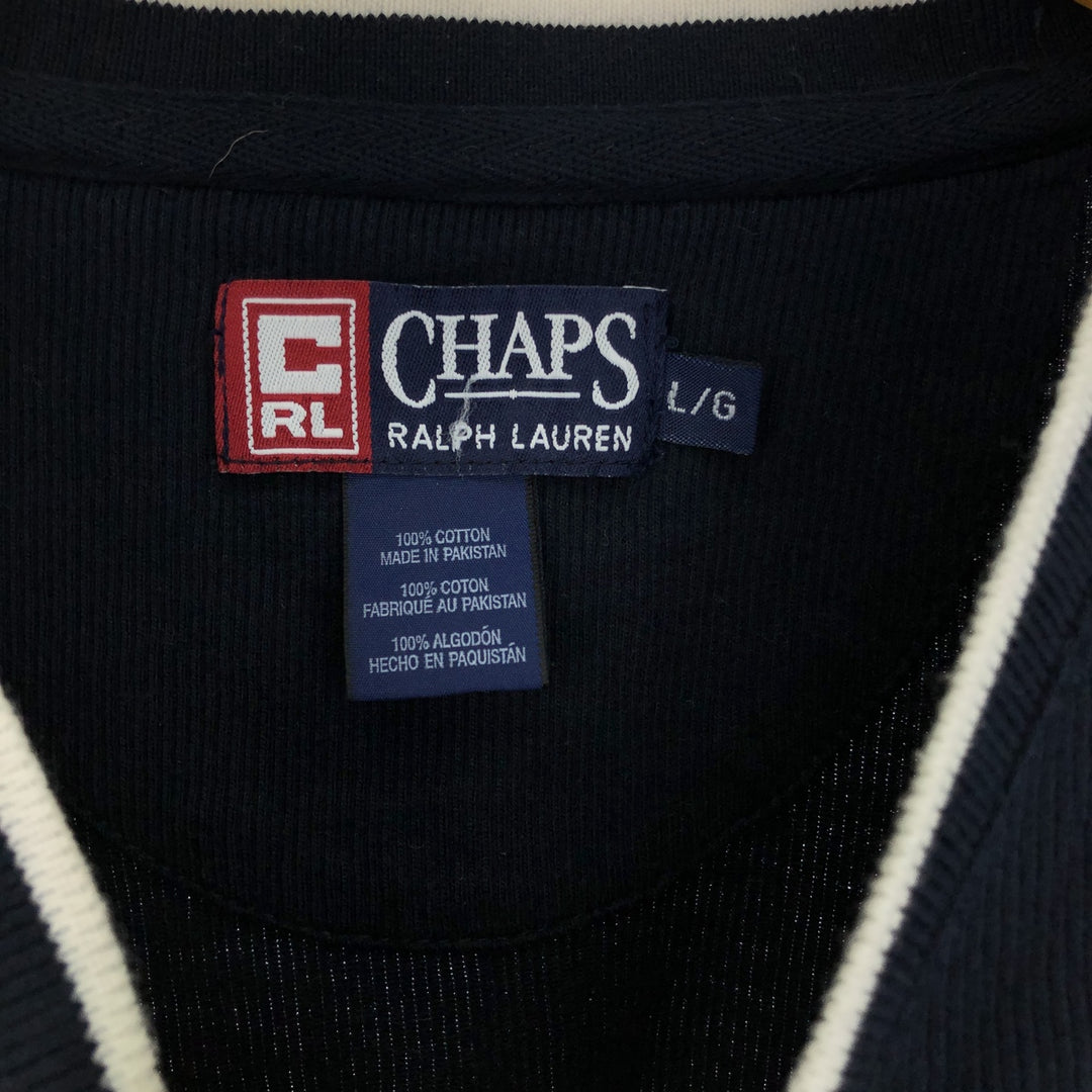 90'S Ralph Lauren CHAPS V-neck cotton knit sweater, men's size L, vintage / eaa399803