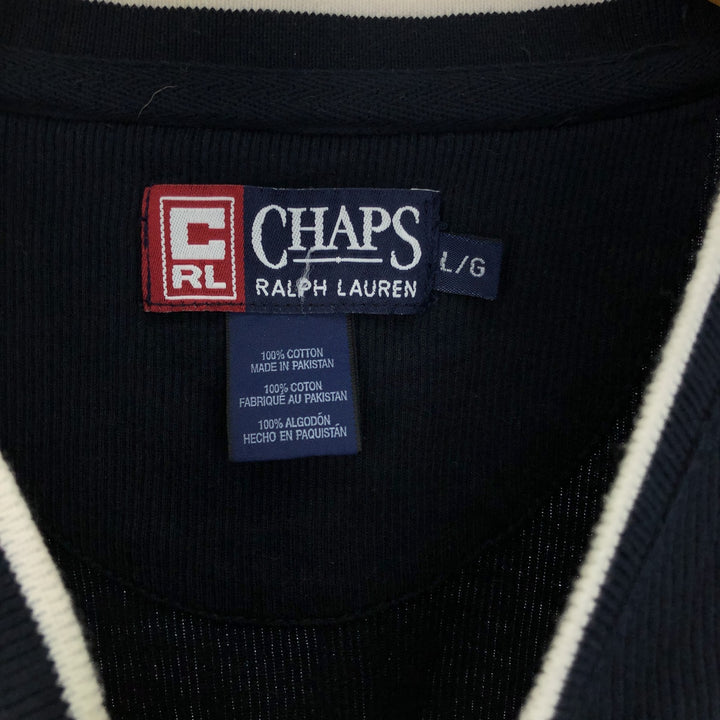 90'S Ralph Lauren CHAPS V-neck cotton knit sweater, men's size L, vintage / eaa399803