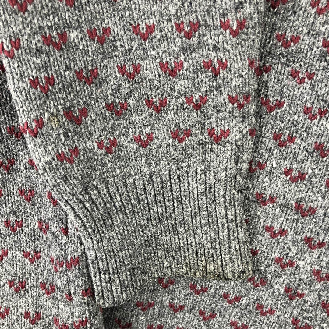 Tommy Hilfiger all-over print cotton knit sweater, men's size S cotton gray type Vintage Second Hand