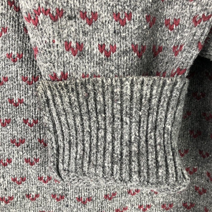Tommy Hilfiger all-over print cotton knit sweater, men's size S cotton gray type Vintage Second Hand