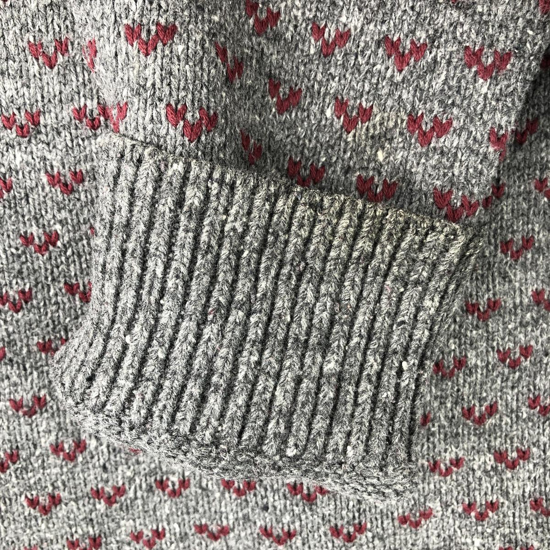 Tommy Hilfiger all-over print cotton knit sweater, men's size S cotton gray type Vintage Second Hand